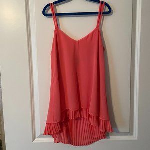 WHBM Coral camisole with pleated detail (XS)